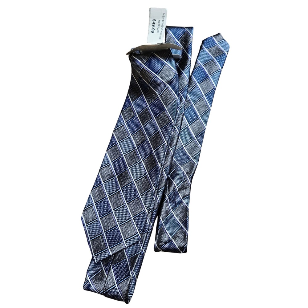 Pronto Uomo Mens Silk Plaid Tie Neck Tie Liquid Repellent‎ Wardrobe Staple NWT